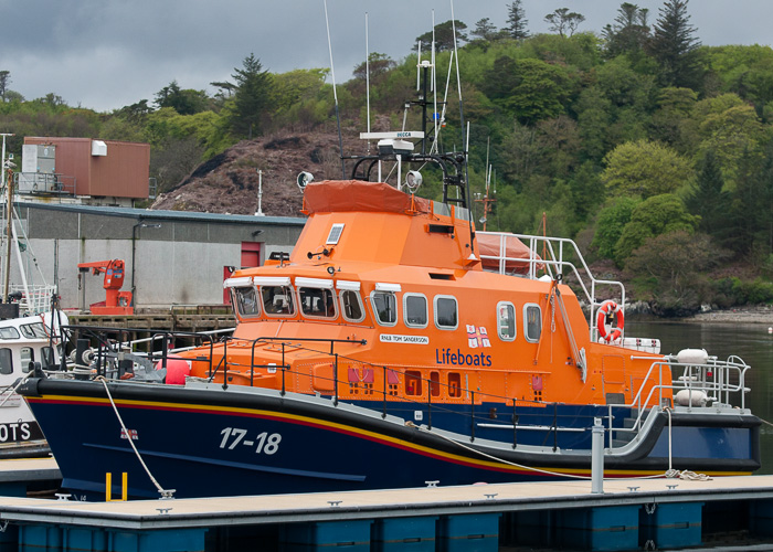 Photograph of the vessel RNLB Tom Sanderson pictured at Stornoway on 8th May 2014
