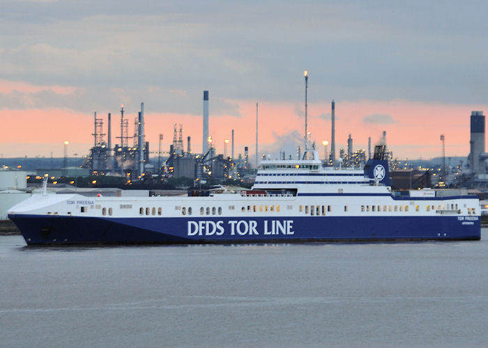Photograph of the vessel  Tor Freesia pictured arriving at Immingham on 23rd June 2011