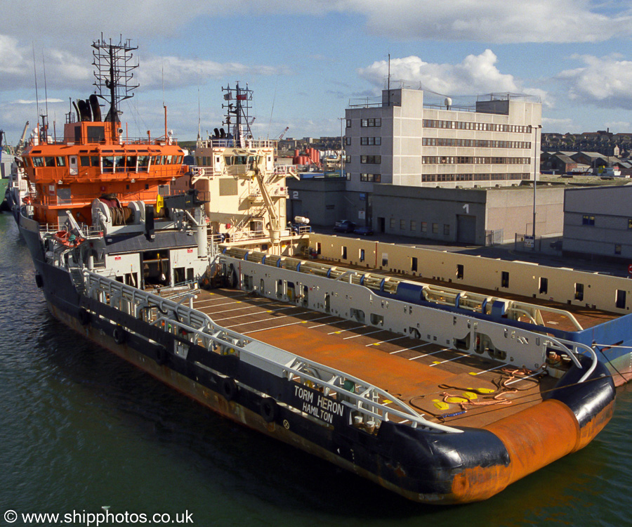Photograph of the vessel  Torm Heron pictured at Aberdeen on 8th May 2003