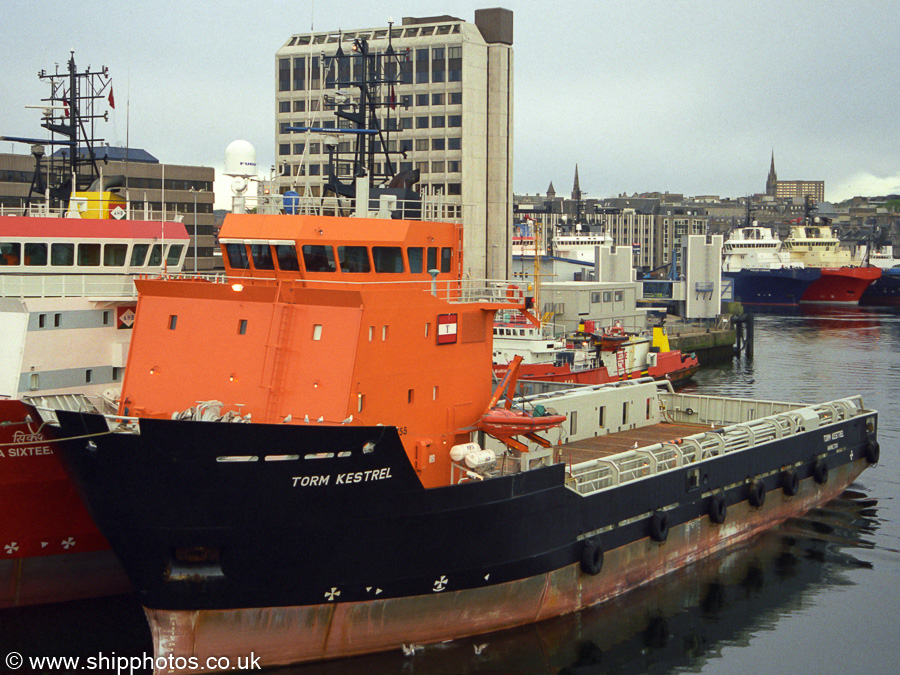 Photograph of the vessel  Torm Kestrel pictured at Aberdeen on 12th May 2003