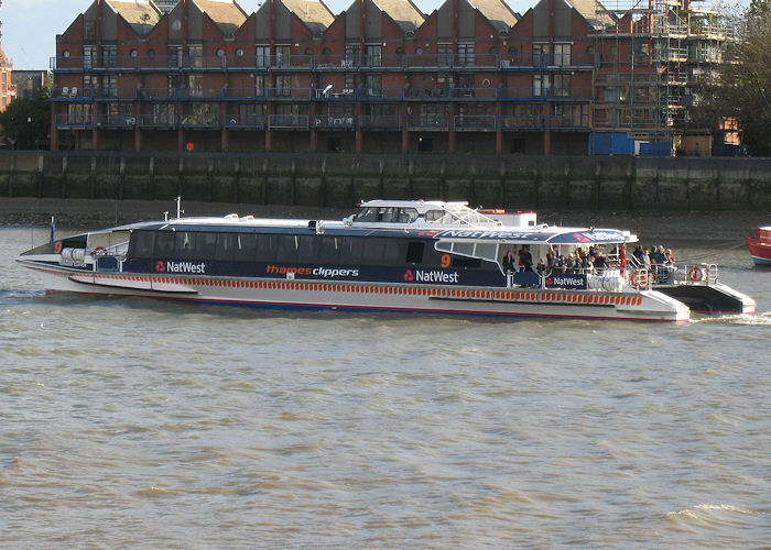 Photograph of the vessel  Tornado Clipper pictured in London on 25th October 2009