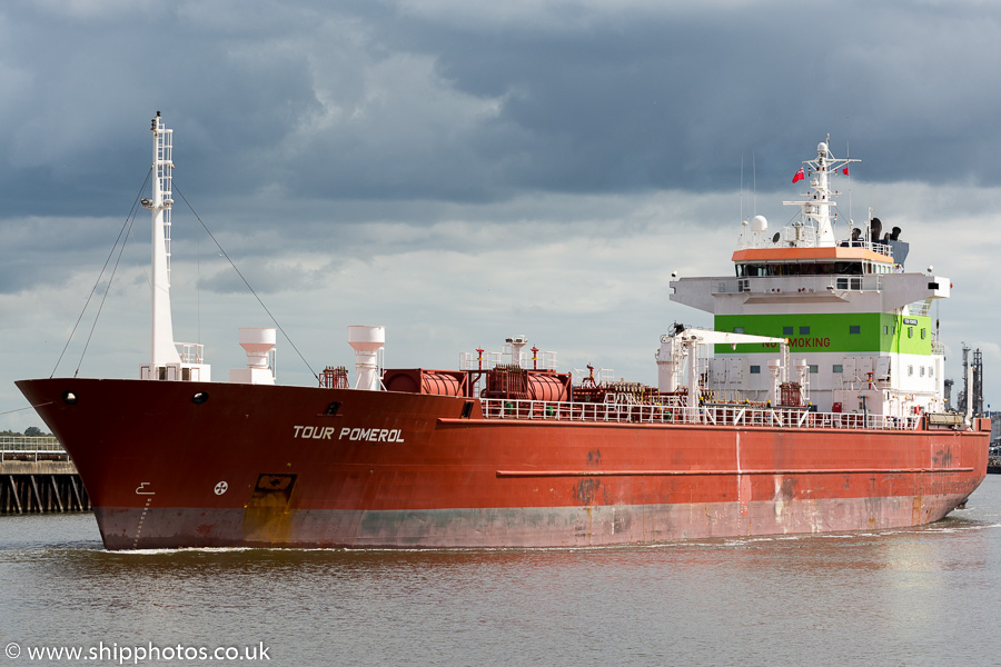 Photograph of the vessel  Tour Pomerol pictured passing Ellesmere Port on 29th August 2015