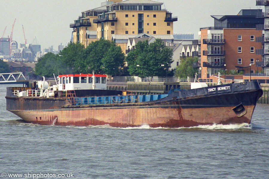 Photograph of the vessel  Tracy Bennett pictured passing Greenwich on 3rd September 2002