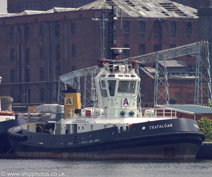 Photograph of the vessel  Trafalgar pictured in Nelson Dock, Liverpool on 14th June 2003