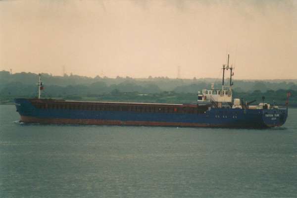 Photograph of the vessel  Triton Elbe pictured departing Southampton on 5th June 2000