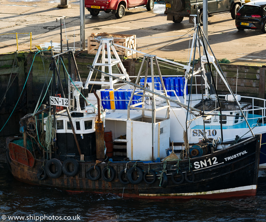 Photograph of the vessel fv Trustful pictured at the Fish Quay, North Shields on 31st December 2015