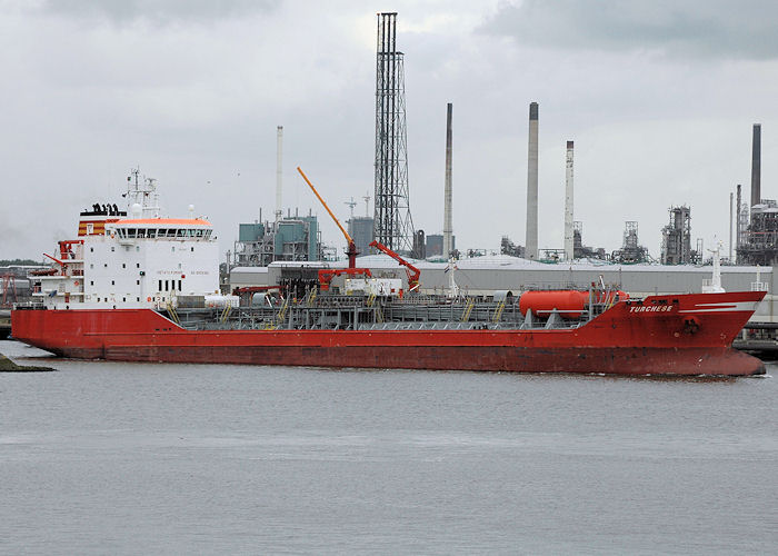 Photograph of the vessel  Turchese pictured departing the 1e Petroleumhaven, Rotterdam on 20th June 2010