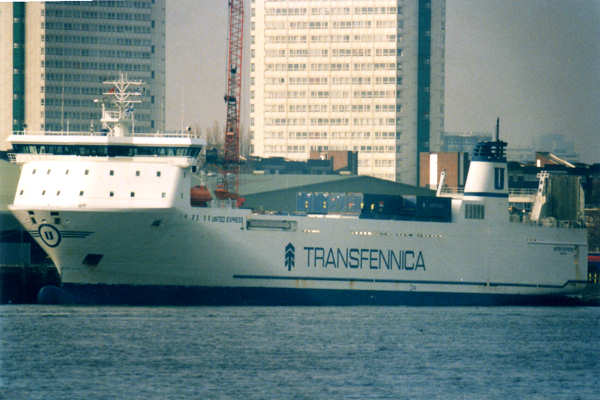 Photograph of the vessel  United Express pictured at Convoy's Wharf, Deptford on 17th January 2000