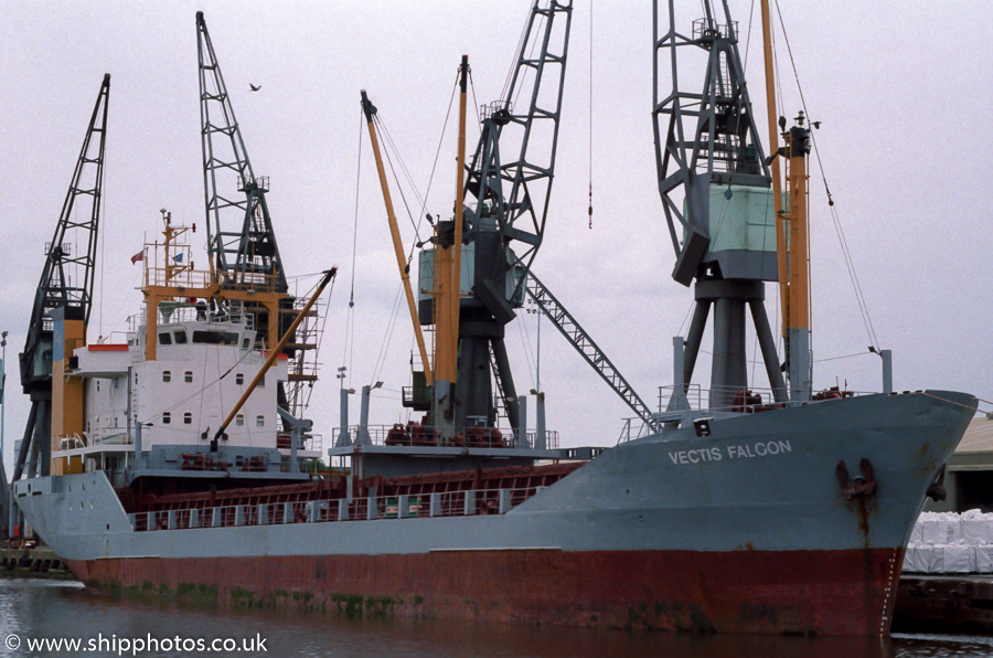 Photograph of the vessel  Vectis Falcon pictured at Ellesmere Port on 20th May 2000