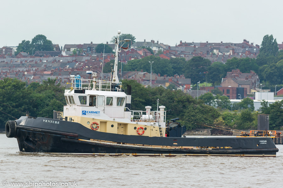 Photograph of the vessel  Venture pictured on the River Mersey on 3rd August 2019
