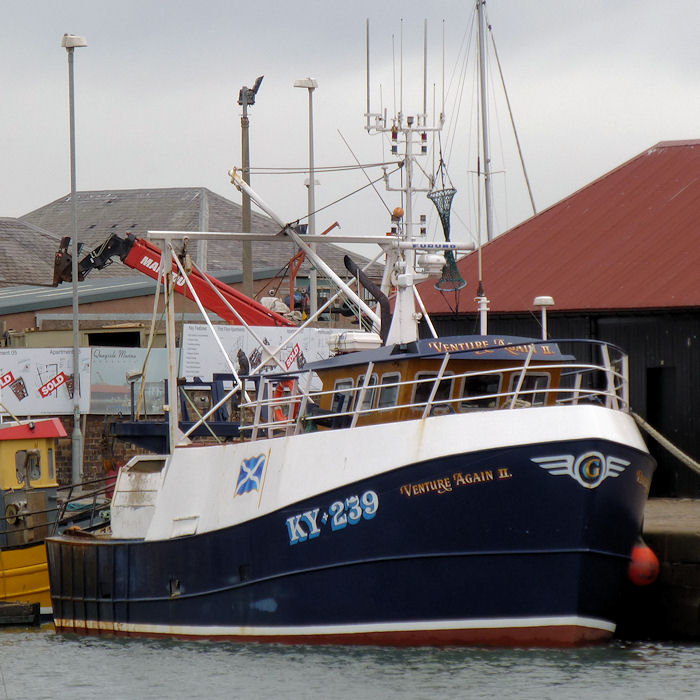 Photograph of the vessel fv Venture Again II pictured at Arbroath on 16th September 2013