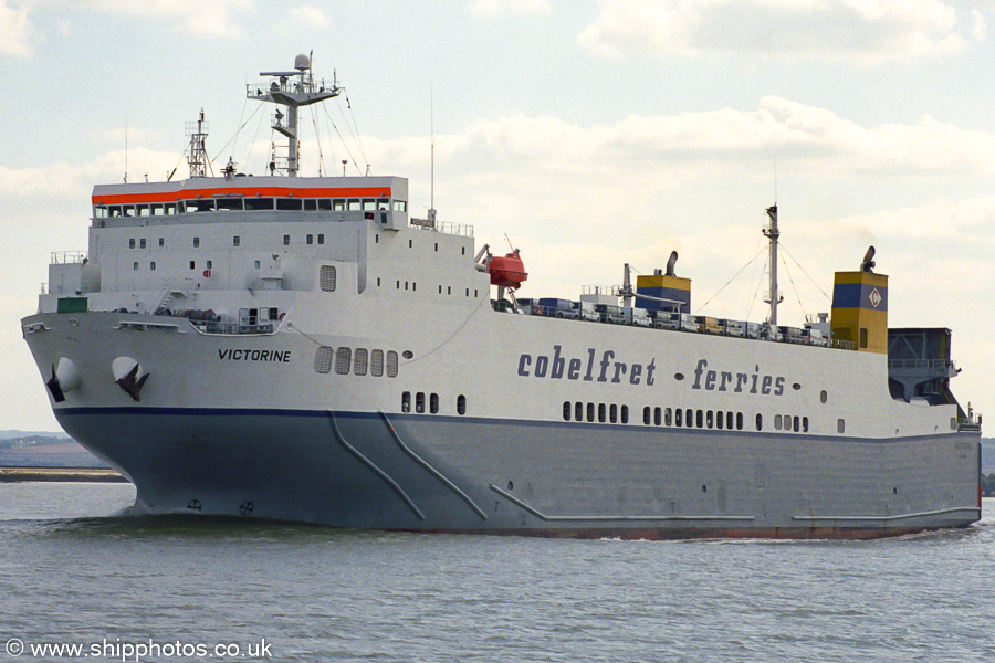 Photograph of the vessel  Victorine pictured on the River Thames on 31st August 2002