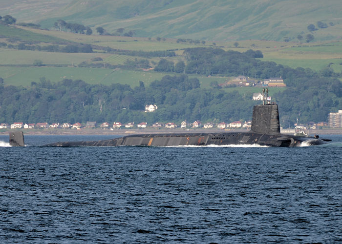 Photograph of the vessel HMS Vigilant pictured on the River Clyde on 7th July 2013