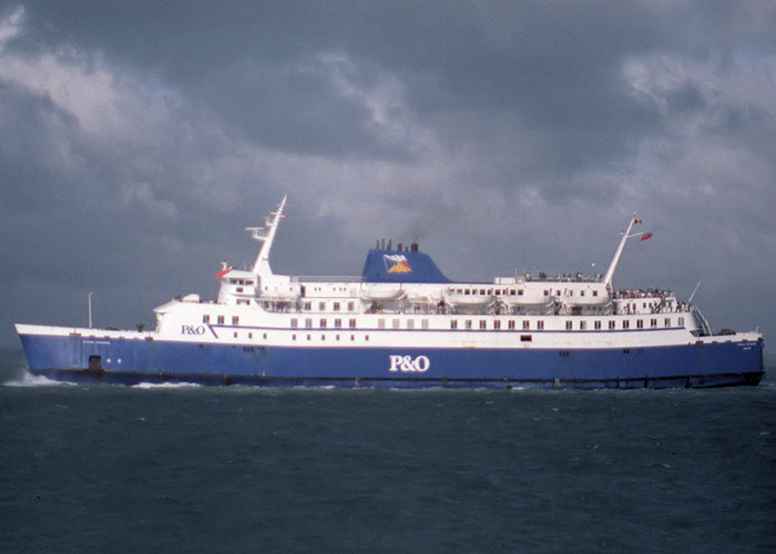 Photograph of the vessel  Viking Voyager pictured approaching Portsmouth Harbour on 24th July 1988