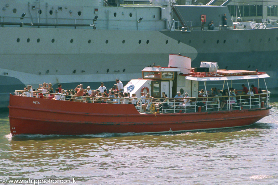 Photograph of the vessel  Vita pictured in London on 16th July 2005