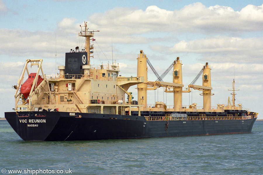 Photograph of the vessel  VOC Reunion pictured at anchor in the Thames Estuary on 31st August 2002