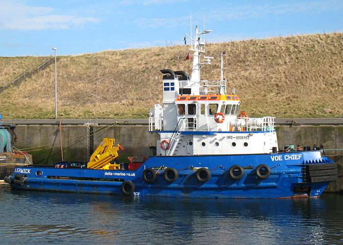 Photograph of the vessel  Voe Chief pictured at Eyemouth on 21st March 2010