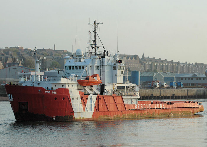 Photograph of the vessel  VOS Dee pictured departing Aberdeen on 29th April 2011
