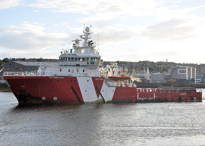 Photograph of the vessel  VOS Endurance pictured departing Aberdeen on 16th September 2012