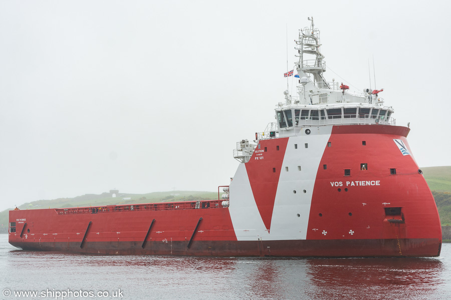 Photograph of the vessel  VOS Patience pictured arriving at Aberdeen on 31st May 2019
