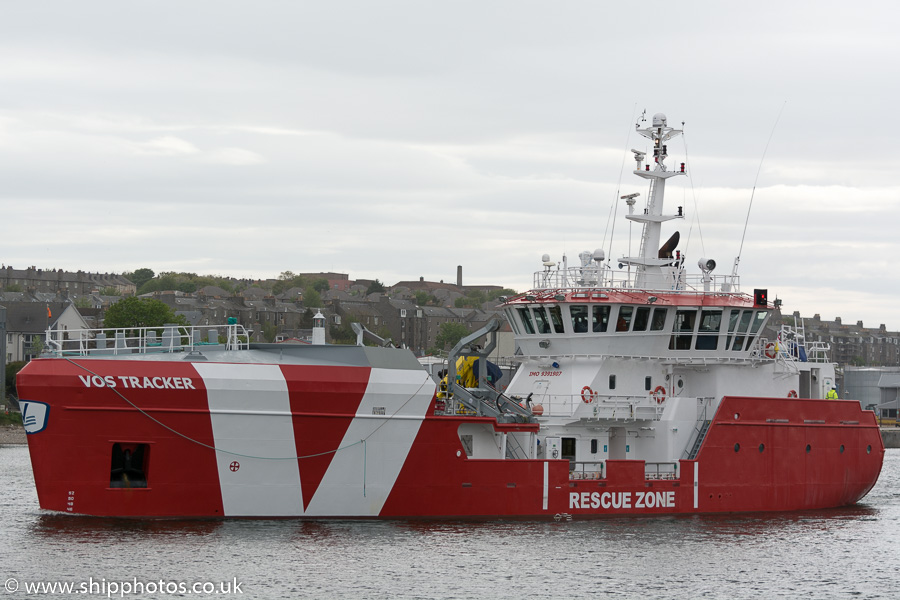 Photograph of the vessel  VOS Tracker pictured departing Aberdeen on 23rd May 2015