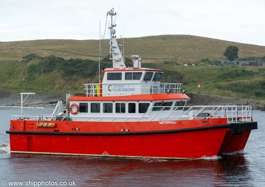 Photograph of the vessel  Waterfall pictured arriving at Aberdeen on 7th August 2023
