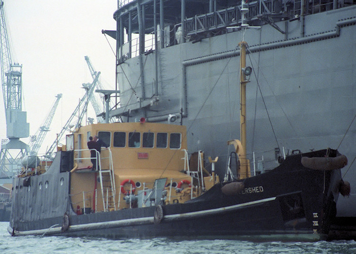 Photograph of the vessel RMAS Watershed pictured in Portsmouth Naval Base on 17th September 1988