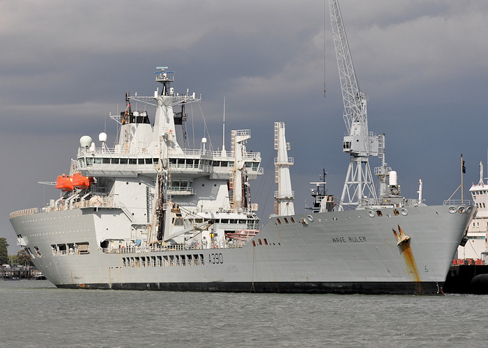 Photograph of the vessel RFA Wave Ruler pictured in Portsmouth Naval Base on 20th July 2012