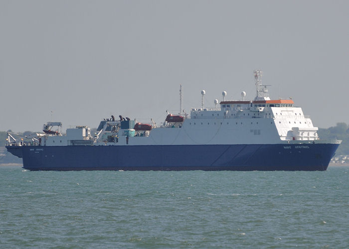 Photograph of the vessel cs Wave Sentinel pictured in the Solent on 8th June 2013