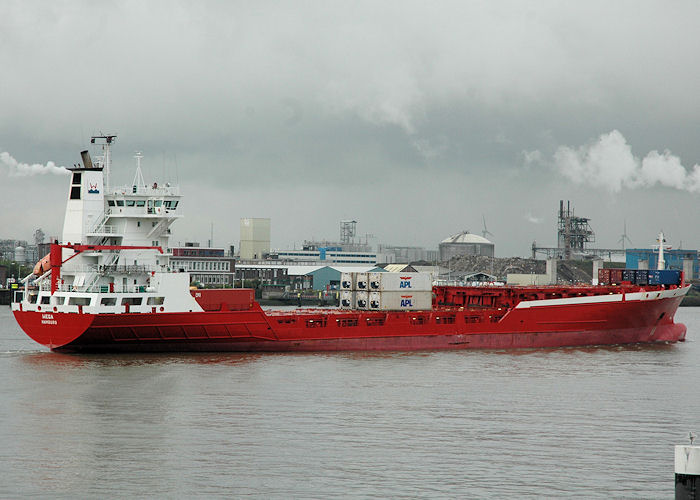 Photograph of the vessel  Wega pictured passing Vlaardingen on 21st June 2010