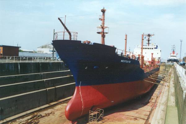 Photograph of the vessel  Westgate pictured in dry dock at Hull on 17th June 2000