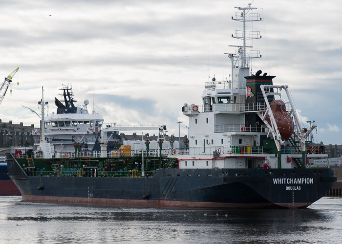 Photograph of the vessel  Whitchampion pictured at Aberdeen on 11th October 2014