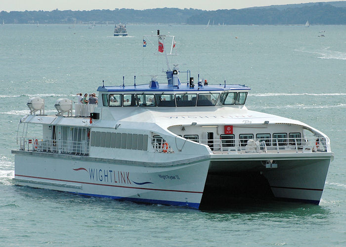 Photograph of the vessel  Wight Ryder II pictured arriving in Portsmouth Harbour on 15th August 2010