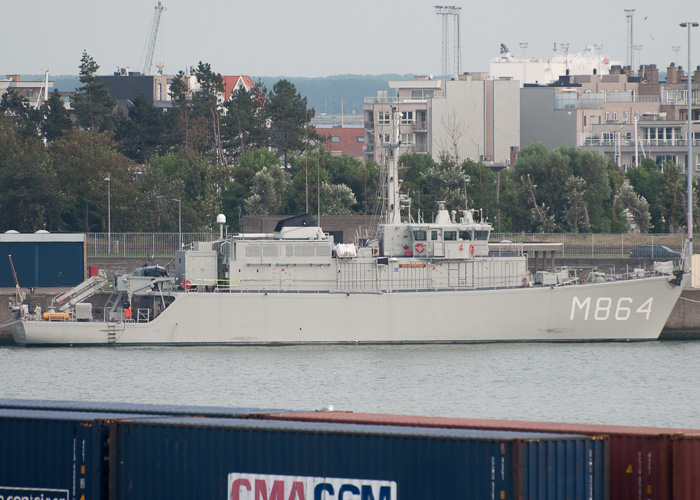 Photograph of the vessel HrMS Willemstad pictured at Zeebrugge on 19th July 2014