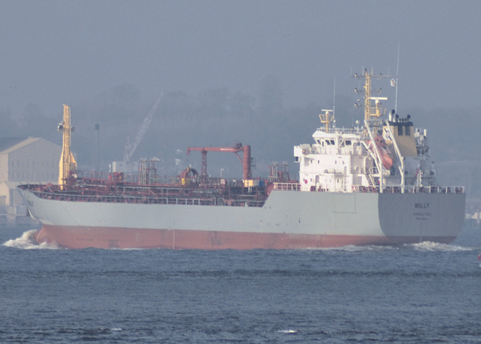 Photograph of the vessel  Willy pictured passing Queensferry on 5th November 2011