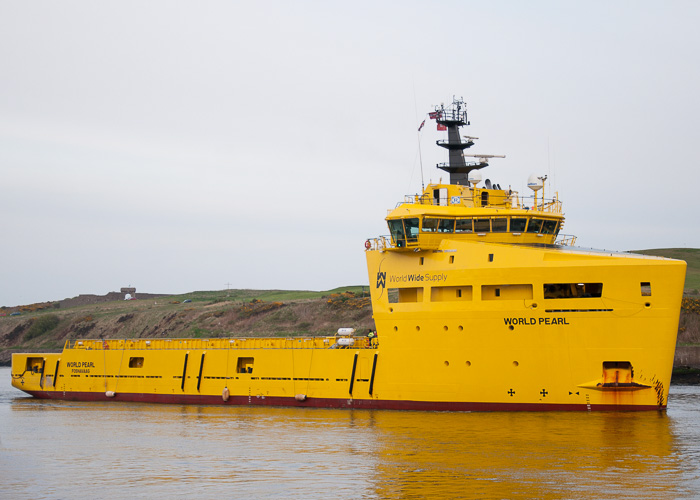 Photograph of the vessel  World Pearl pictured arriving at Aberdeen on 3rd May 2014