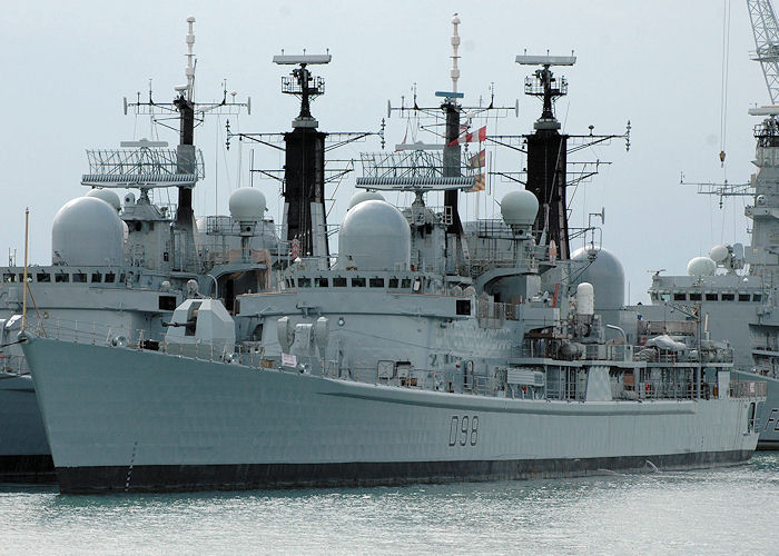 Photograph of the vessel HMS York pictured in Portsmouth Naval Base on 14th August 2010