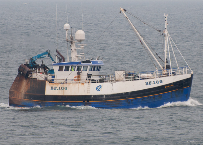 Photograph of the vessel fv Zenith pictured approaching Fraserburgh on 5th May 2014