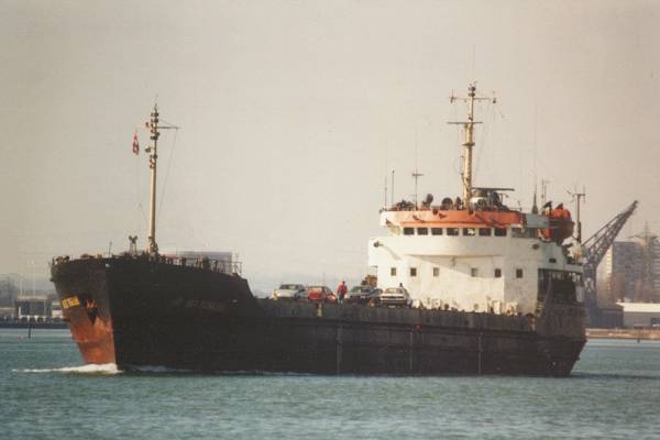  40 Let Pobedy pictured departing Southampton on 19th March 1998