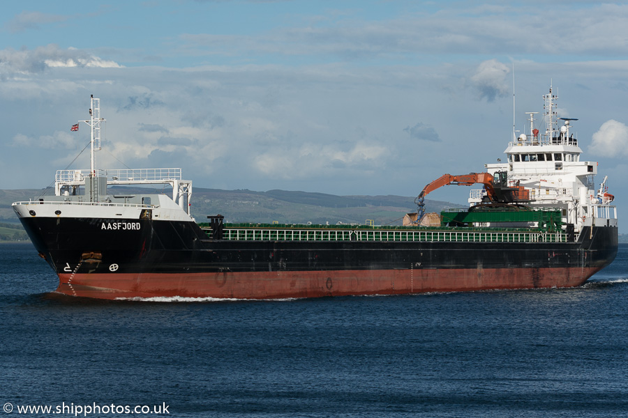 Aasfjord pictured passing Greenock on 5th June 2015