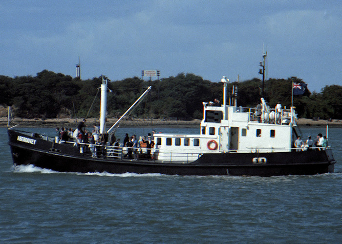 RMAS Aberdovey pictured in Portsmouth Harbour on 29th August 1988