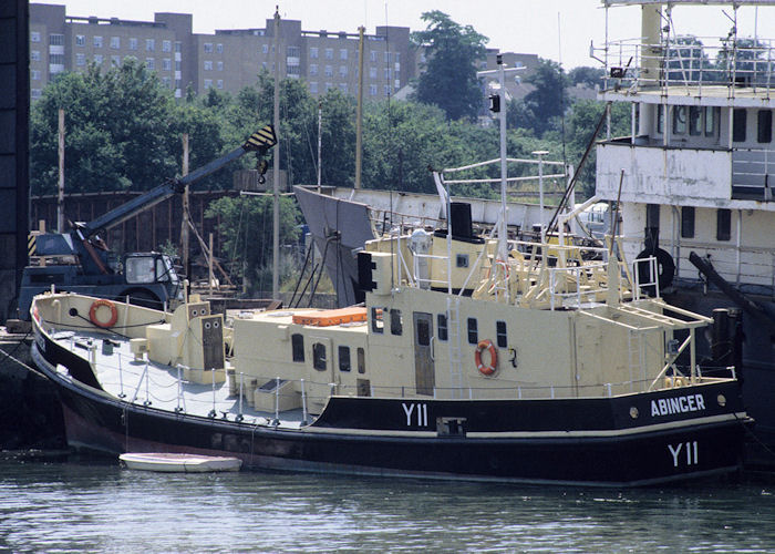 RMAS Abinger pictured laid up in Southampton on 21st July 1996
