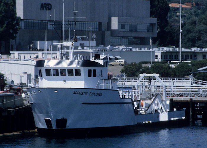 USNS Acoustic Explorer pictured at San Diego on 16th September 1994