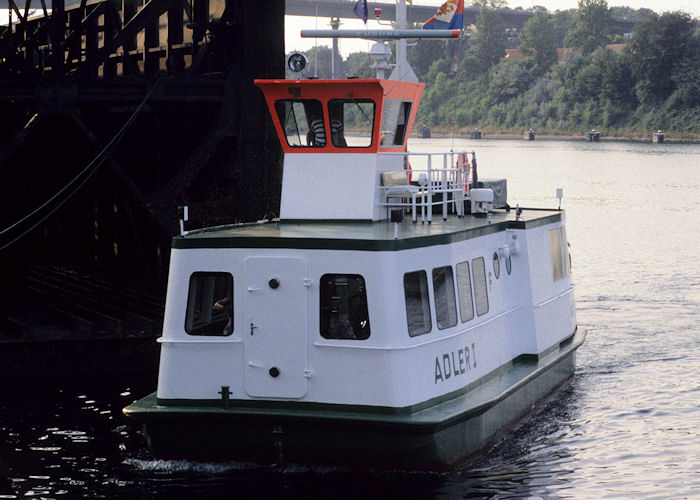 Photograph of the vessel  Adler I pictured at Holtenau on 22nd August 1995