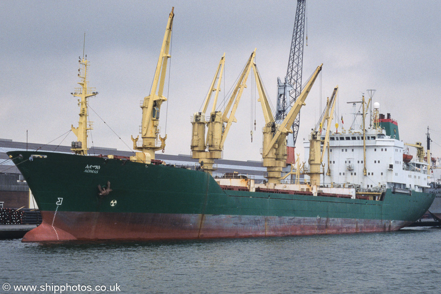 Photograph of the vessel  Admas pictured in Zesde Havendok, Antwerp on 20th June 2002