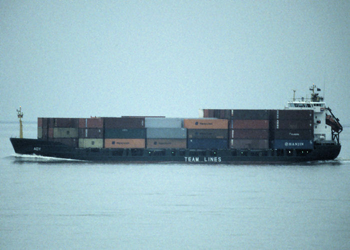 Photograph of the vessel  Ady pictured on the River Elbe on 27th May 1998