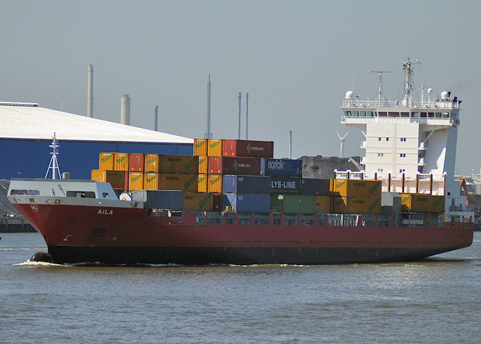 Photograph of the vessel  Aila pictured passing Vlaardingen on 27th June 2011