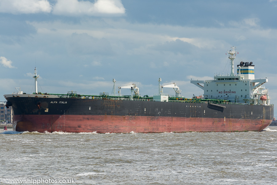 Photograph of the vessel  Alfa Italia pictured departing Tranmere on 21st June 2015
