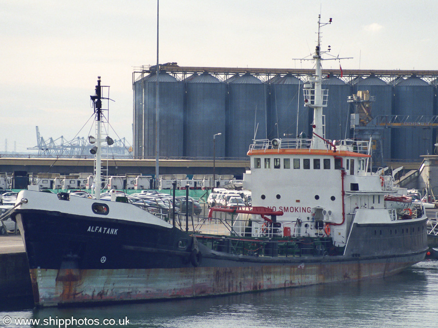 Photograph of the vessel  Alfa Tank pictured in Empress Dock, Southampton on 20th April 2002