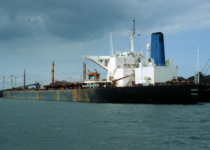 Photograph of the vessel  Amber pictured in Mississippihaven, Europoort on 20th April 1997